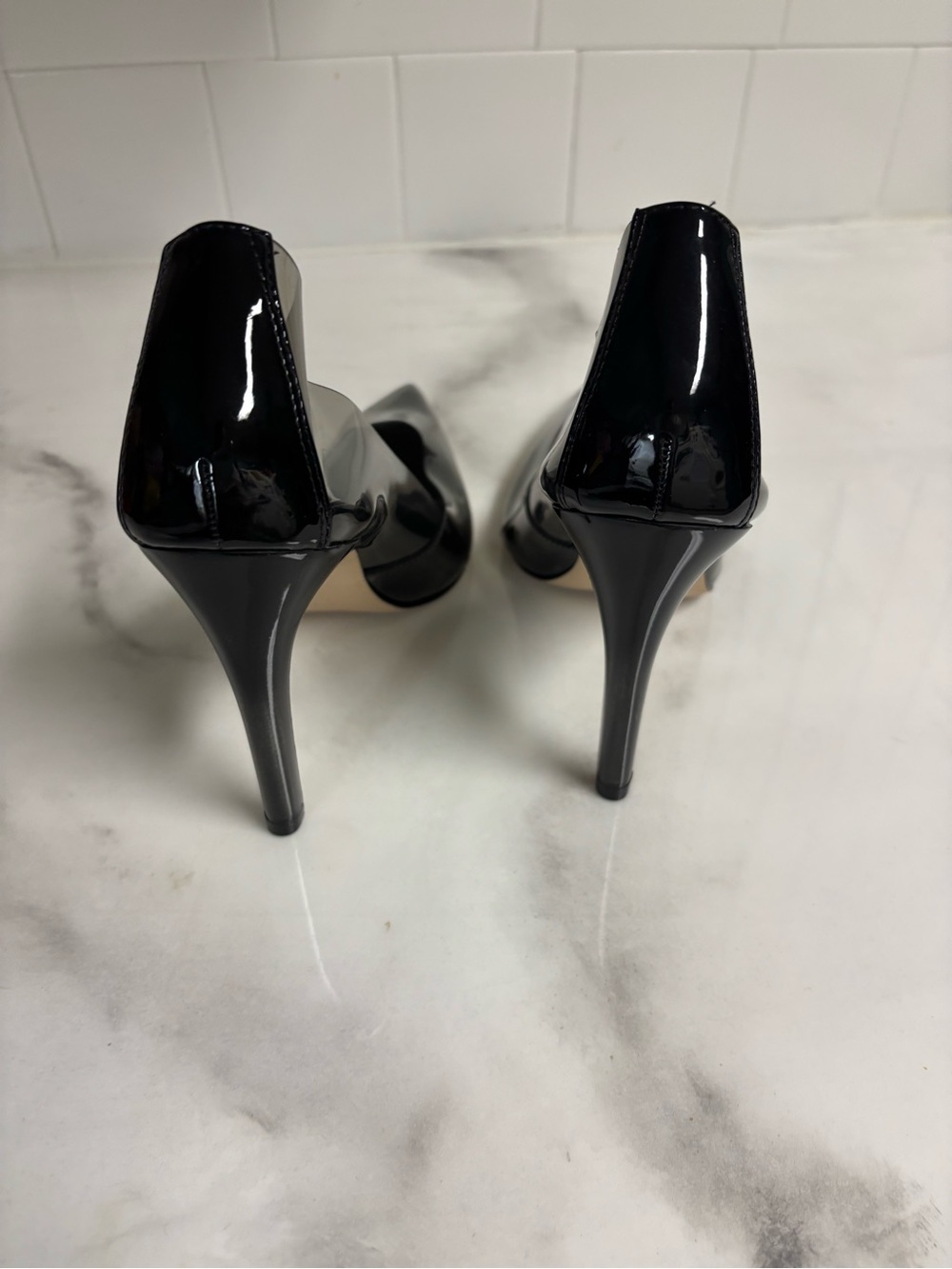 Good American Black Patent Pointed Toe Heels - Picture 3 of 7